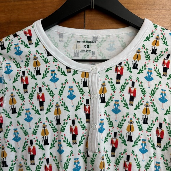 NWOT ROLLER RABBIT Women's Sugar Plum Party Holiday Christmas Pajama Set Size XS - Picture 8 of 15